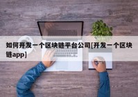 如何开发一个区块链平台公司[开发一个区块链app]